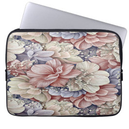 niedliche, farbenfrohe rosa blaue Blumen Laptopschutzhülle