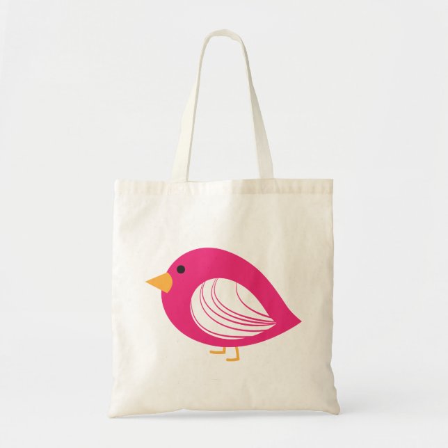 Niedliche, farbenfrohe rosa Raubvögel toben Tragetasche (Vorne)