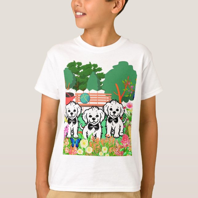 Niedliche, farbenfrohe Rückenschweine, die sich an T-Shirt (Vorderseite)