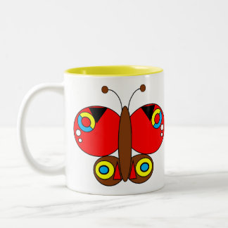 Niedliche Farbenfrohe Schmetterlingsszene Tasse -