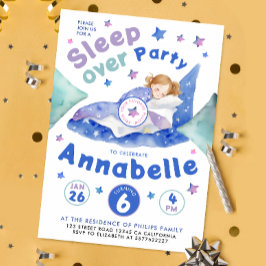 Niedliche Farbenfrohe Sleepover Slumber Pajama Was Einladung