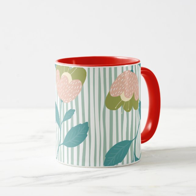 Niedliche farbenfrohe Sommerfeier Familienblau Tasse (VorderseiteRechts)