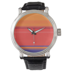 Niedliche, farbenfrohe Sommerstreifen Armbanduhr