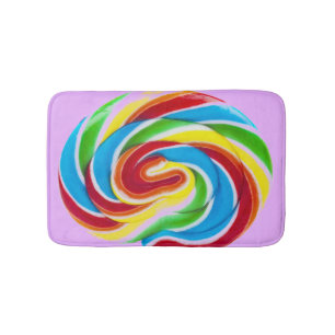 Niedliche Farbenfrohe süße Candy Rainbow Lollipop Badematte