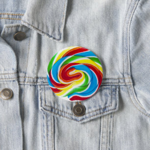 Niedliche Farbenfrohe süße Candy Rainbow Lollipop Button
