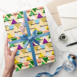 Niedliche Farbenfrohe Weihnachts-Script-Typografie Geschenkpapier
