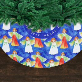 Niedliche Farbenfrohe WeihnachtsAngeln Polyester Weihnachtsbaumdecke