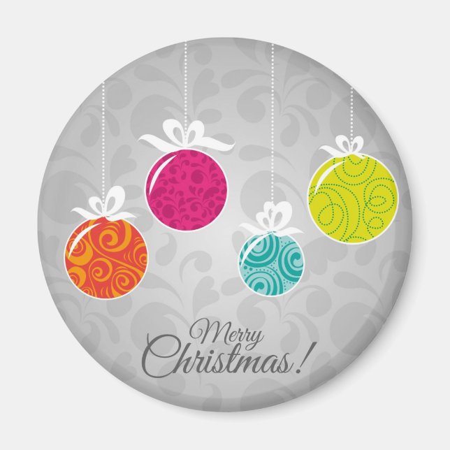 Niedliche, farbenfrohe Weihnachtsdekorationen Magnet (Vorne)