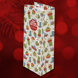 Niedliche, farbenfrohe Weihnachtsgeschenke Liquor Geschenktüte Für Weinflaschen