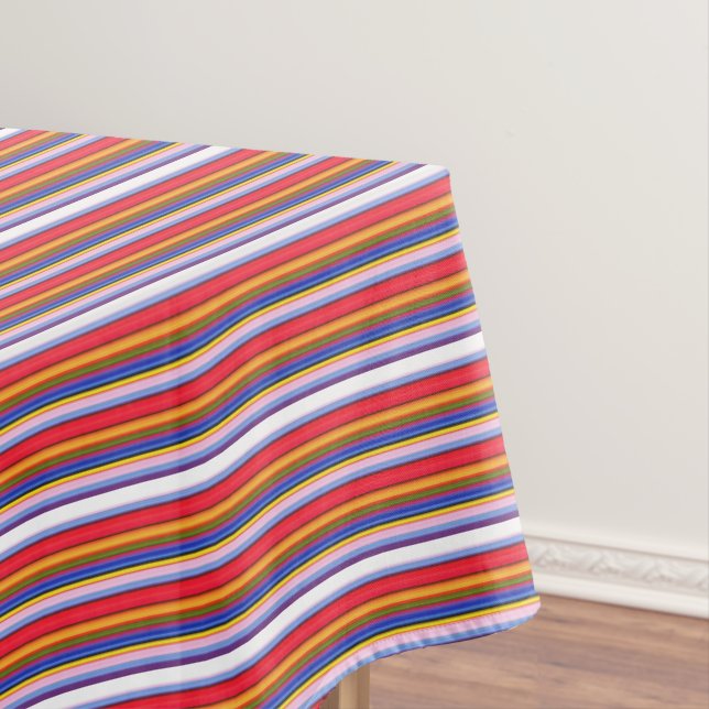 Niedliche, farbenfrohe Zauberstreifen Tischdecke (Beispiel)