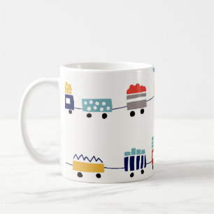 Niedliche, farbenfrohe Züge nahtlos. Kaffeetasse