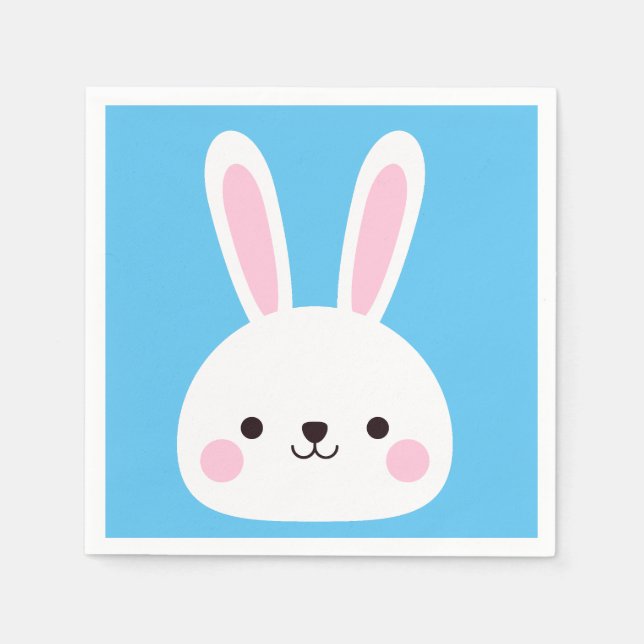 Niedliche Farbenpracht bei der Bunny White Rabbit  Serviette (Vorderseite)