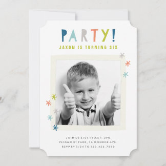 Niedliche Farbenspiele | Boys Birthday Party Einladung