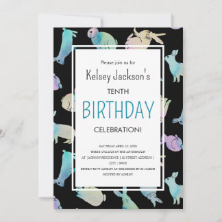 Niedliche Farbgeblasene Kaninchenvorlage Einladung