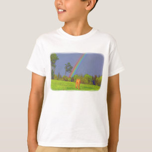 Niedliche Farbgestaltung für Pferde und Regenbogen T-Shirt