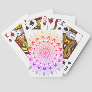 Niedliche Farbgestaltung Ombre Mandala Blume Desig Spielkarten