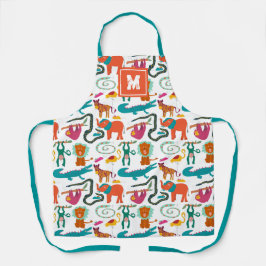 Niedliche Farbige Abstrakte Tiere Kindermuster Schürze