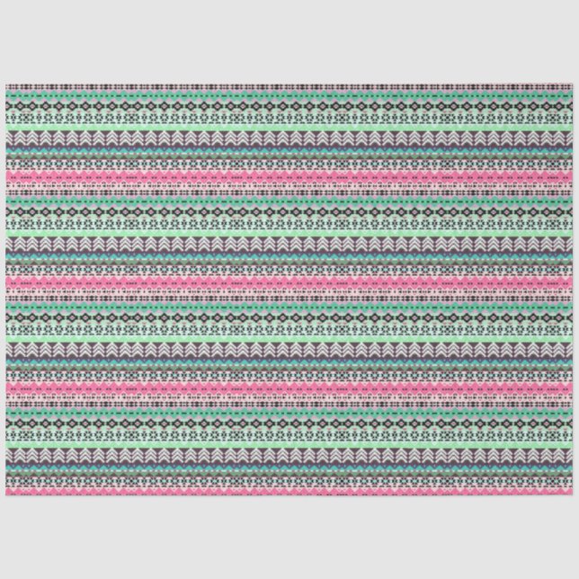 Niedliche, farbige Aztec-Muster Seidenpapier (Vorderseite)
