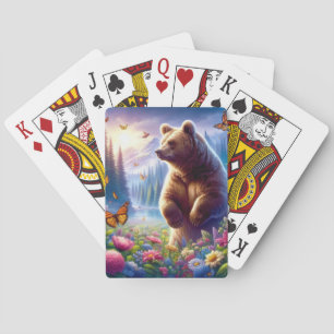 Niedliche, farbige Bären und Schmetterlinge Spielkarten