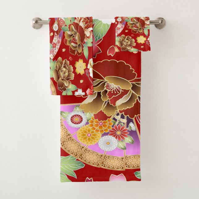 Niedliche farbige Blume Badhandtuch Set (Insitu)