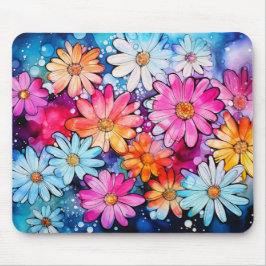 Niedliche farbige Blume Doodle Mousepad