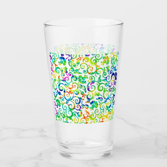 Niedliche farbige Blume Glas (Vorderseite)