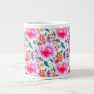 Niedliche farbige Blume Jumbo-Tasse