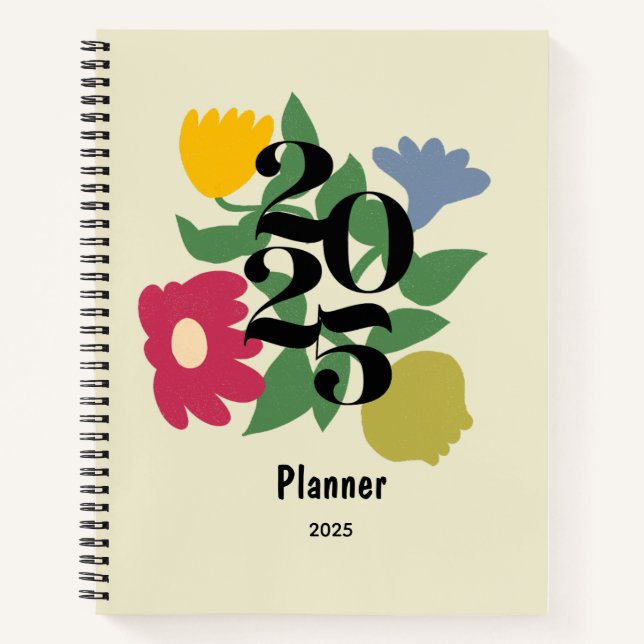 Niedliche farbige Blume Personalisierter Planer Notizbuch (Vorderseite)