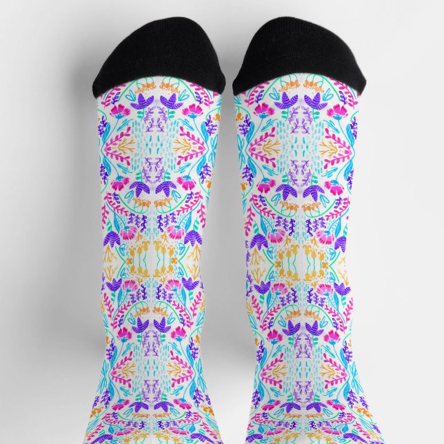 Niedliche farbige Blume Socken (Oben)