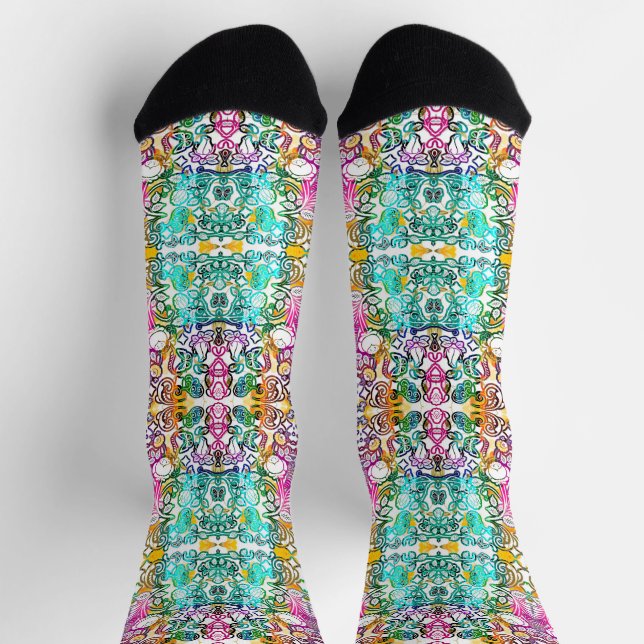 Niedliche, farbige Blume Socken (Oben)