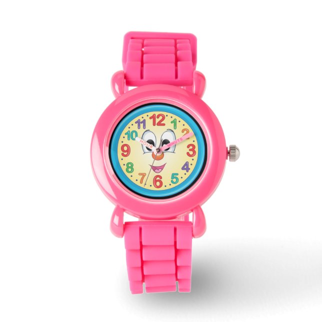 Niedliche farbige Cartoon Babywand Armbanduhr (Vorderseite)