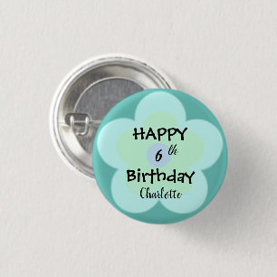 Niedliche farbige Daisy Blume Muster Geburtsname Button