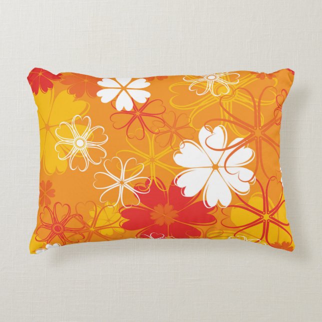 Niedliche farbige Daisy Illustration Blumenmuster Dekokissen (Vorderseite)