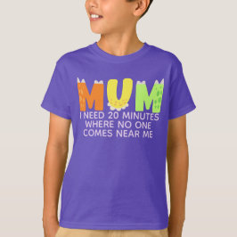 Niedliche farbige Dinosaurier-Buchstaben Mum Typog T-Shirt