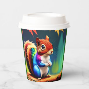Niedliche, farbige Eichhörnchenmalerei Pappbecher