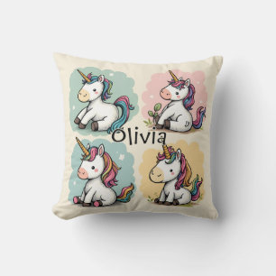 Niedliche Farbige Einhorn Doodles Kleinkind T - Sh Kissen
