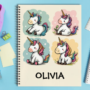 Niedliche Farbige Einhorn Doodles Kleinkind T - Sh Notizbuch
