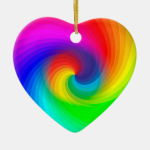Niedliche Farbige Gefärbte Krawatte Regenbogen Sw Keramik Ornament