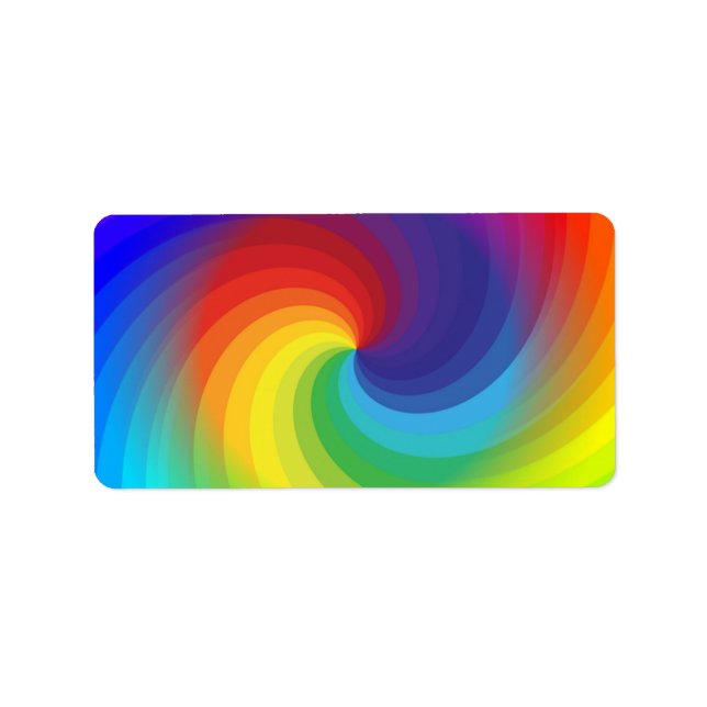 Niedliche Farbige Gefärbte Krawatte Regenbogen Swi Adressaufkleber (Vorne)