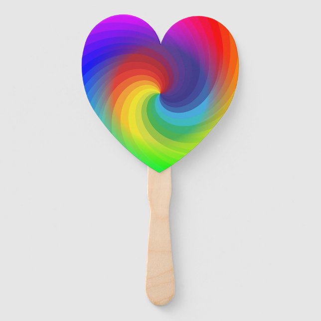 Niedliche Farbige Gefärbte Krawatte Regenbogen Swi Fächer (Vorderseite)