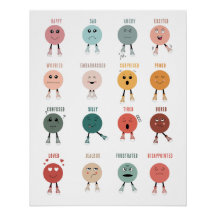 Niedliche farbige Gefühle Emotionen Factsheet