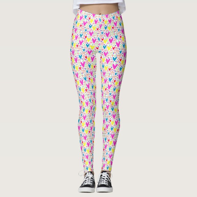 Niedliche farbige Herzen Muster Case-Mate iPhone G Leggings (Vorderseite)