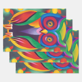 Niedliche farbige Holografie Geschenkpapier Set