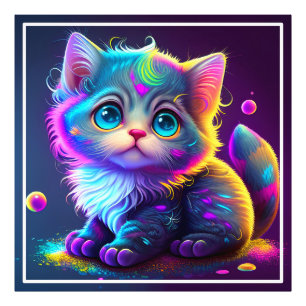 Niedliche Farbige Katze Digitales Kunstwerk-79827 Fotodruck
