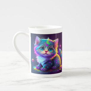 Niedliche Farbige Katze Digitales Kunstwerk-79827 Prozellantasse