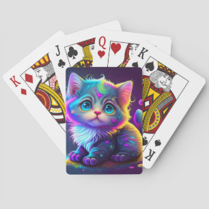 Niedliche Farbige Katze Digitales Kunstwerk-79827 Spielkarten