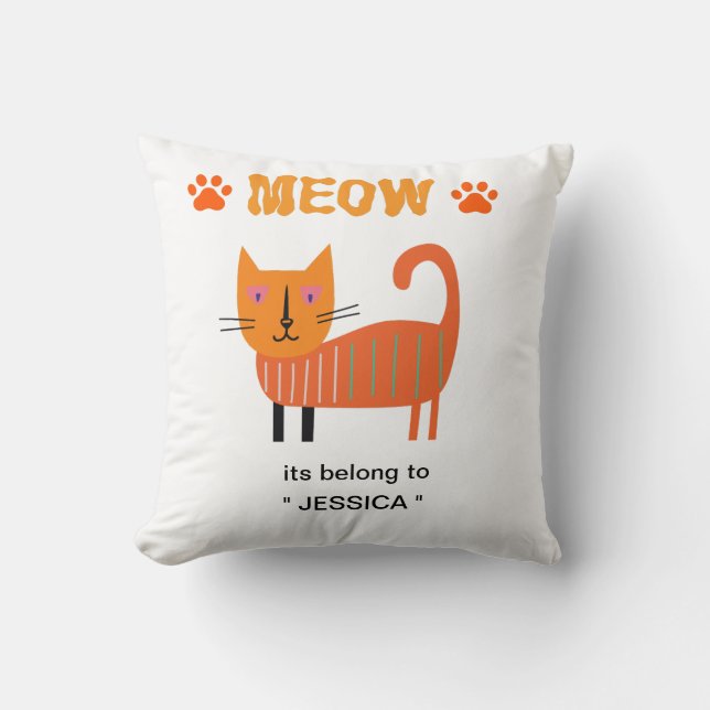 niedliche farbige Katze sieht großartig auf THROW  Kissen (Vorderseite)