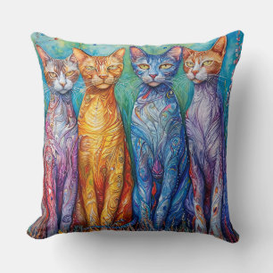 Niedliche farbige Katzen Kissen