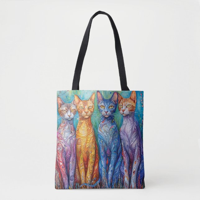 Niedliche farbige Katzen Tasche (Vorderseite)
