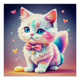 Niedliche Farbige Kitten-84301 Poster